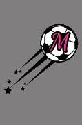 M Monogram Initial Soccer Journal