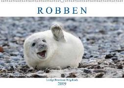 Robben - Lustige Bewohner Helgolands (Wandkalender 2019 DIN A2 quer)
