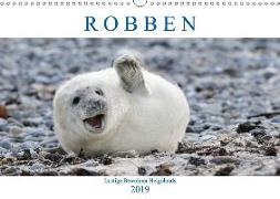 Robben - Lustige Bewohner Helgolands (Wandkalender 2019 DIN A3 quer)