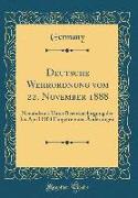 Deutsche Wehrordnung vom 22. November 1888