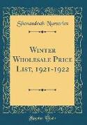 Winter Wholesale Price List, 1921-1922 (Classic Reprint)