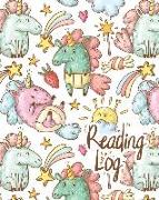 Reading Log: Reading Journal Cute Baby Unicorn Cover Large (8x10), 200 Record Pages
