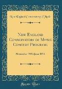 New England Conservatory of Music Concert Programs