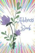 Address Book: A 6x9 Inch, 134 Page, Multi-Colored Design with a Purple Flower Personal Address Book