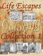 Life Escapes Coloring Collection 1: Adult Coloring Books 60 Grayscale Coloring Pages, Big Book with Variety of Coloring Themes