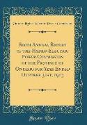 Sixth Annual Report of the Hydro-Electric Power Commission of the Province of Ontario for Year Ended October 31st, 1913 (Classic Reprint)