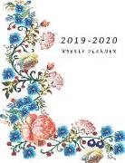 2019-2020 Weekly Planner: Large Two Year Planner with Flower Coloring Pages