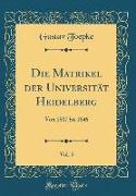 Die Matrikel der Universität Heidelberg, Vol. 5