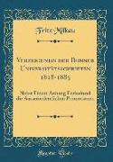 Verzeichniss der Bonner Universitätsschriften 1818-1885