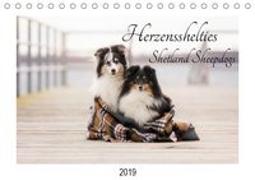 Herzensshelties - Shetland Sheepdogs (Tischkalender 2019 DIN A5 quer)