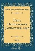 Neue Heidelberger Jahrbücher, 1900, Vol. 10 (Classic Reprint)