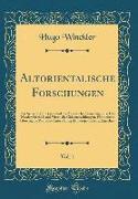 Altorientalische Forschungen, Vol. 1