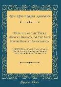 Minutes of the Third Annual Session, of the New River Baptist Association: Held with Union Church, Fayette County, Ala. on Saturday, Sunday, and Monda