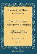 Studies in the Linguistic Sciences, Vol. 21