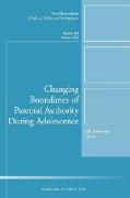 Changing Boundaries of Parental Authority During Adolescence