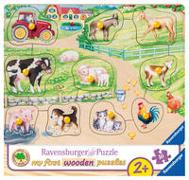 Ravensburger Kinderpuzzle - 03689 Morgens auf dem Bauernhof - my first wooden puzzle mit 10 Teilen - Puzzle für Kinder ab 2 Jahren - Holzpuzzle