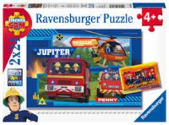 Ravensburger Kinderpuzzle - 07826 Wasser marsch mit Sam - Puzzle für Kinder ab 4 Jahren, Feuerwehrmann Sam Puzzle mit 2x24 Teilen