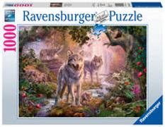 Wolfsfamilie im Sommer - Puzzle mit 1000 Teilen