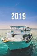 2019: Jan - Dez Wochenplaner - 365 Tage Terminkalender Mit Uhrzeit - 1 Tag Auf 1 Seite, Ca. A5 - Taucher Boot