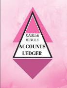 Cash & Single Accounts Ledger: Pink - Accounts Bookkeeping Log Book for Small Business or Self-Employed