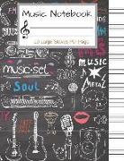 Music Notebook: Blank Sheet Music Notebook, Manuscript Paper, 130 Pages of Staff Paper, 10 Large Staves Per Page