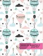 Monthly Planner 2018 to 19: Cute Childish Seamless Planner 16 Months Planner Start September 2018 to December 2019 Calendar Monthly Agenda Schedul