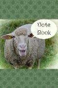 Notebook: Sheep on Green Field