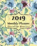 2019 Monthly Planner December 2018 - January 2020: 14 Month Calendar and Schedule Organizer &#9474,garden Cover Appointment Book with Notes Pages and
