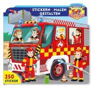 Unsere Feuerwehr - Stickern - Malen - Gestalten