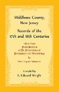 Middlesex County, New Jersey Records of the 17th and 18th Centuries