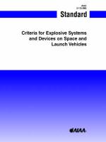 Criteria for Explosive Systems and Devices Used on Space and Launch Vehicles