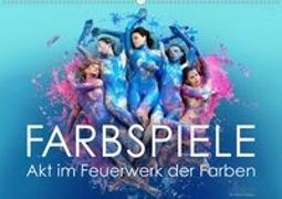 FARBSPIELE - Akt im Feuerwerk der Farben (Wandkalender 2019 DIN A2 quer)