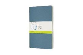 Moleskine Journals - Cahier L/A5, Set of 3 PCS Plain, Cardboard Cover, Brisk Blue