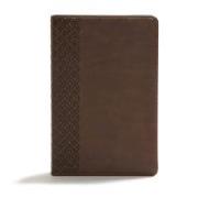 CSB Giant Print Center-Column Reference Bible, Brown Leathertouch