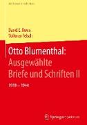 Otto Blumenthal: Ausgewählte Briefe und Schriften II