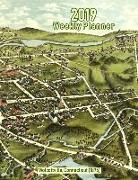 2019 Weekly Planner: Wolcottville, Connecticut (1875): Vintage Panoramic Map Cover