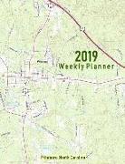 2019 Weekly Planner: Pittsboro, North Carolina: Topo Map Cover