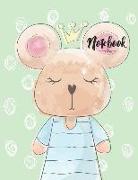 Notebook: Hello Cute Bear Cover and Dot Graph Line Sketch Pages, Extra Large (8.5 X 11) Inches, 110 Pages, White Paper, Sketch