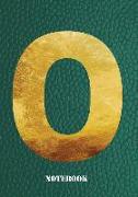 O Notebook: Letter 'o' Notebook, Composition, Exercise or Log or Study Book - Green Cover