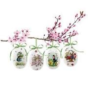 4er-Set Keramik-Ostereier »Frühlingsgrüße«
