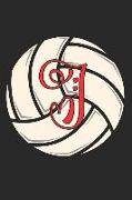 I: Volleyball Journal Monogram Initial I Personalized Volleyball Gift for Players Coach Students Teachers