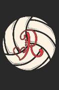 R: Volleyball Journal Monogram Initial R Personalized Volleyball Gift for Players Coach Students Teachers