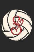 S: Volleyball Journal Monogram Initial S Personalized Volleyball Gift for Players Coach Students Teachers