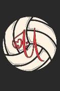 U: Volleyball Journal Monogram Initial U Personalized Volleyball Gift for Players Coach Students Teachers