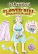Glitter Flower Girl Sticker Paper Doll