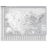 United States Co (B&w) Wallmap