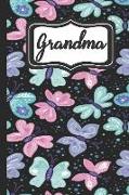 Grandma: Personalized Named Journal Notebook Pretty Butterfly Cover for Women and Girls Lined Pages