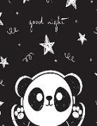 Good Night: Good Night Panda Cover and Dot Graph Line Sketch Pages, Extra Large (8.5 X 11) Inches, 110 Pages, White Paper, Sketch