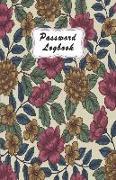 Password Logbook: Modern Password Usernames Keeper in One Easy Organized Notebook and Online Organizer Hand Drawn Colorful Floral Backgr