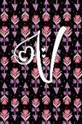 V: Monogram Journal Initial V Cute Personalized Gifts Perfect for Women and Girls